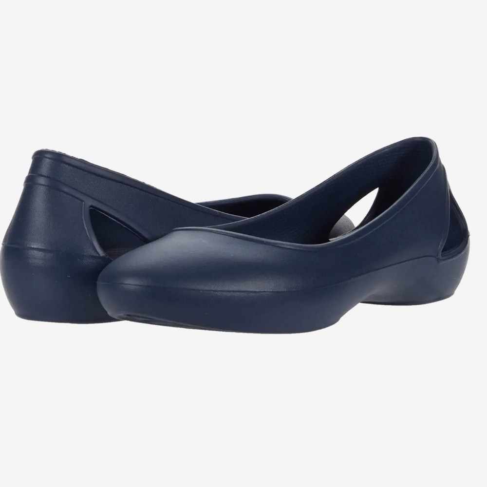 Crocs Navy Blue Laura Cutaway Flats 4 5
